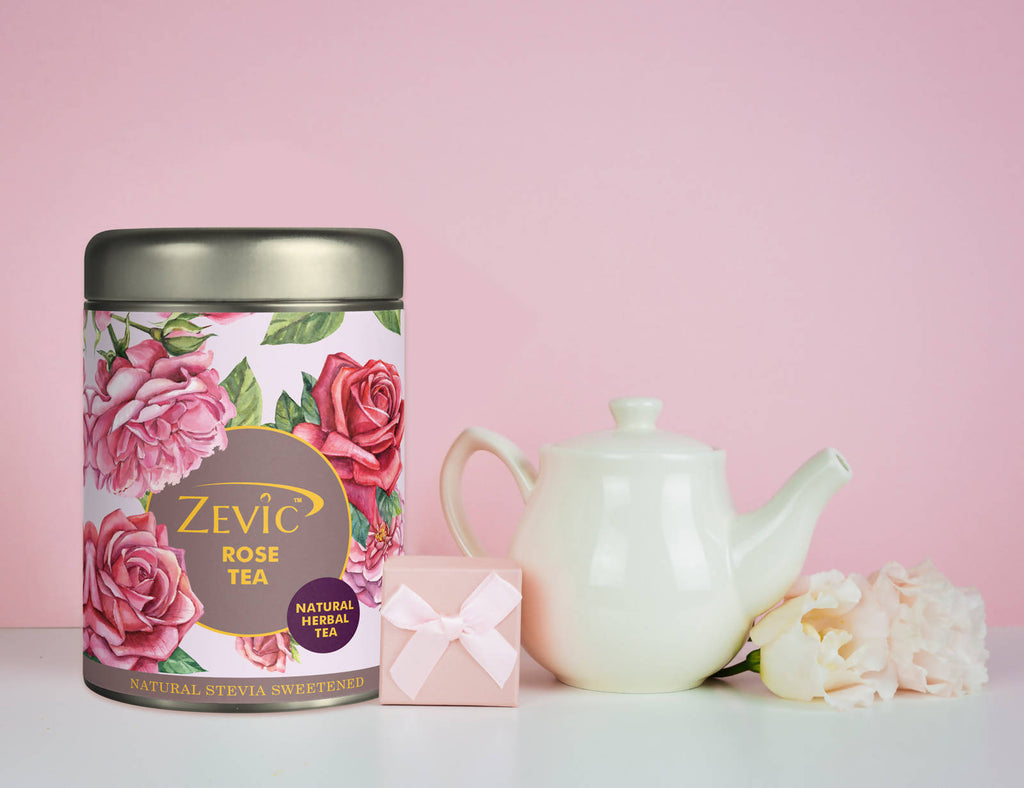 Zevic Premium Rose Herbal Green Tea | Grocsy