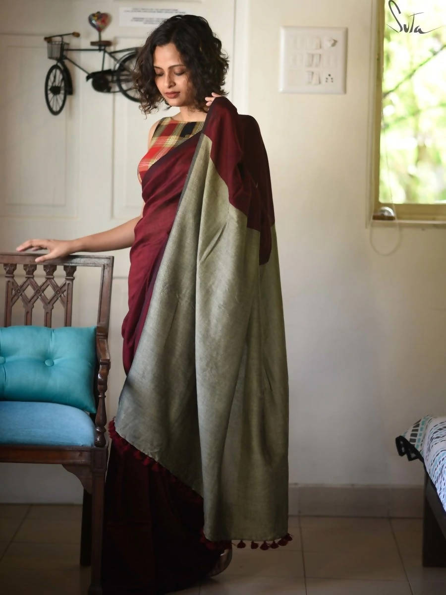 Suta Beet And Turnip Saree | Grocsy