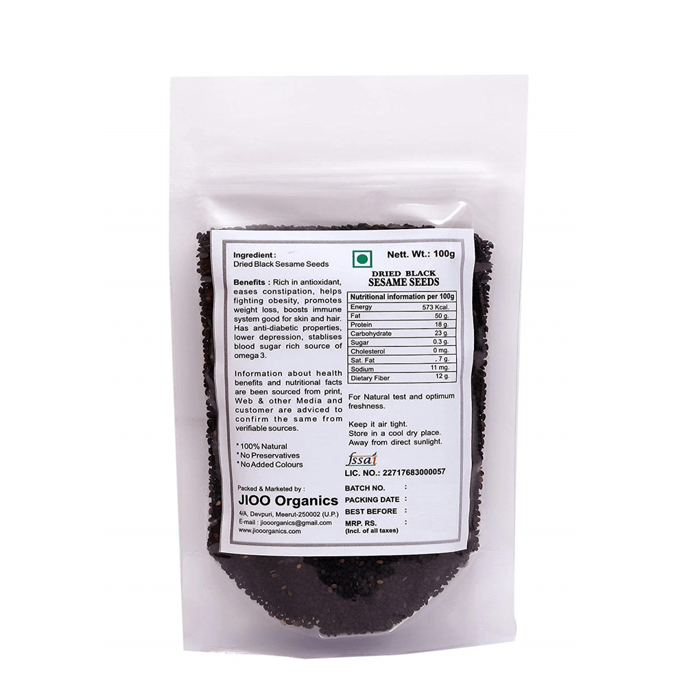 Jioo Organics Dried Black Sesame Seeds | Grocsy