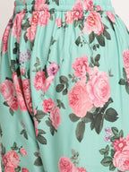 Ahalyaa Women Green Floral Printed Regular Kurta Churidar Set & With Dupatta | Grocsy