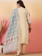 Sztori Women Floral Yoke Design Regular Kurta with Trousers & With Dupatta | Grocsy