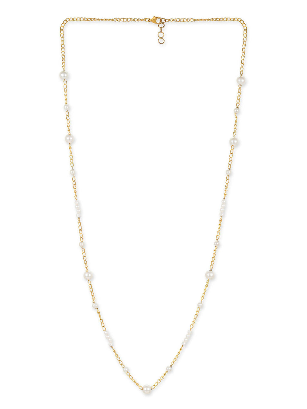 Gold-Toned White Brass Gold-Polished Necklace - Ruby Raang | Grocsy