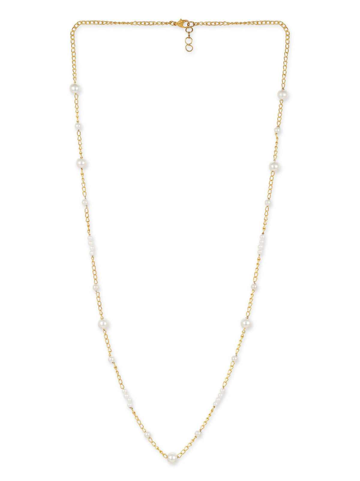Gold-Toned White Brass Gold-Polished Necklace - Ruby Raang | Grocsy