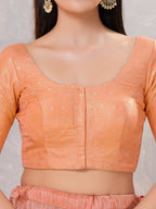 Joban Fashion Women Silk Peach Stitched Blouse | Grocsy
