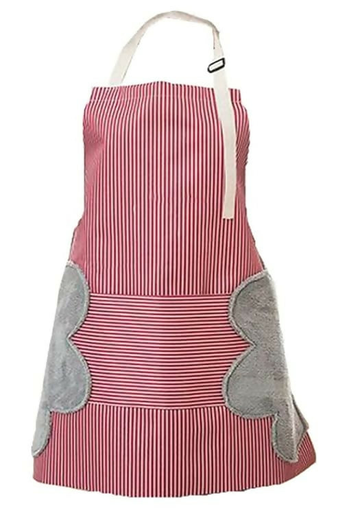 Yanci Waterproof Kitchen Apron With Pockets-Red | Grocsy