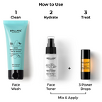 Brillare Skin Brightening Natural Face Wash Toner and Face Serum Combo | Grocsy