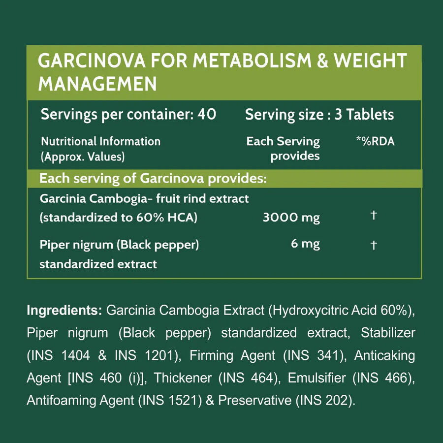 Carbamide Forte Garcinia Cambogia 3000mg Tablets with 6mg Piperine | Grocsy