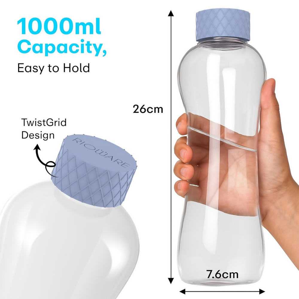 Rioware Glass Water Bottle - Blue | Grocsy