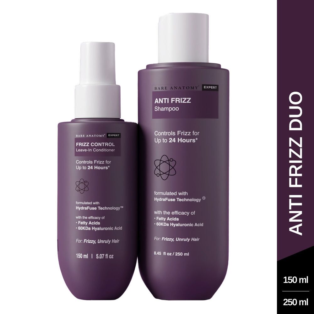 Bare Anatomy Expert Anti Frizz Shampoo & Frizz Control Leave-In Conditioner for Smoother, Healthy & Glossy Hair | Grocsy