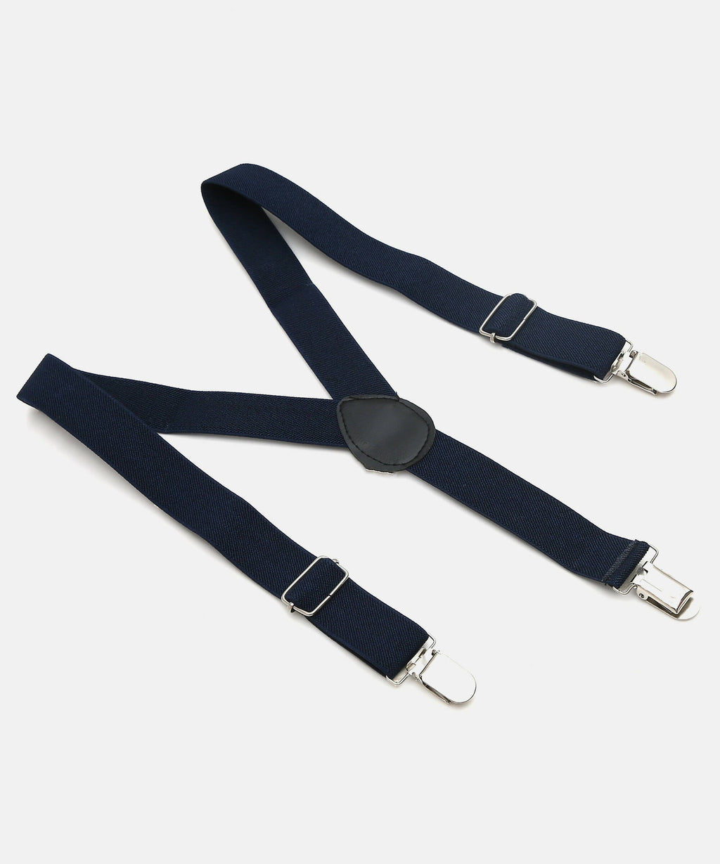 Manet Boys Solid Suspenders - Navy Blue | Grocsy