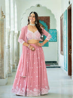 Lehenga Mart Light Pink Designer Wedding Wear Lehenga Choli | Grocsy