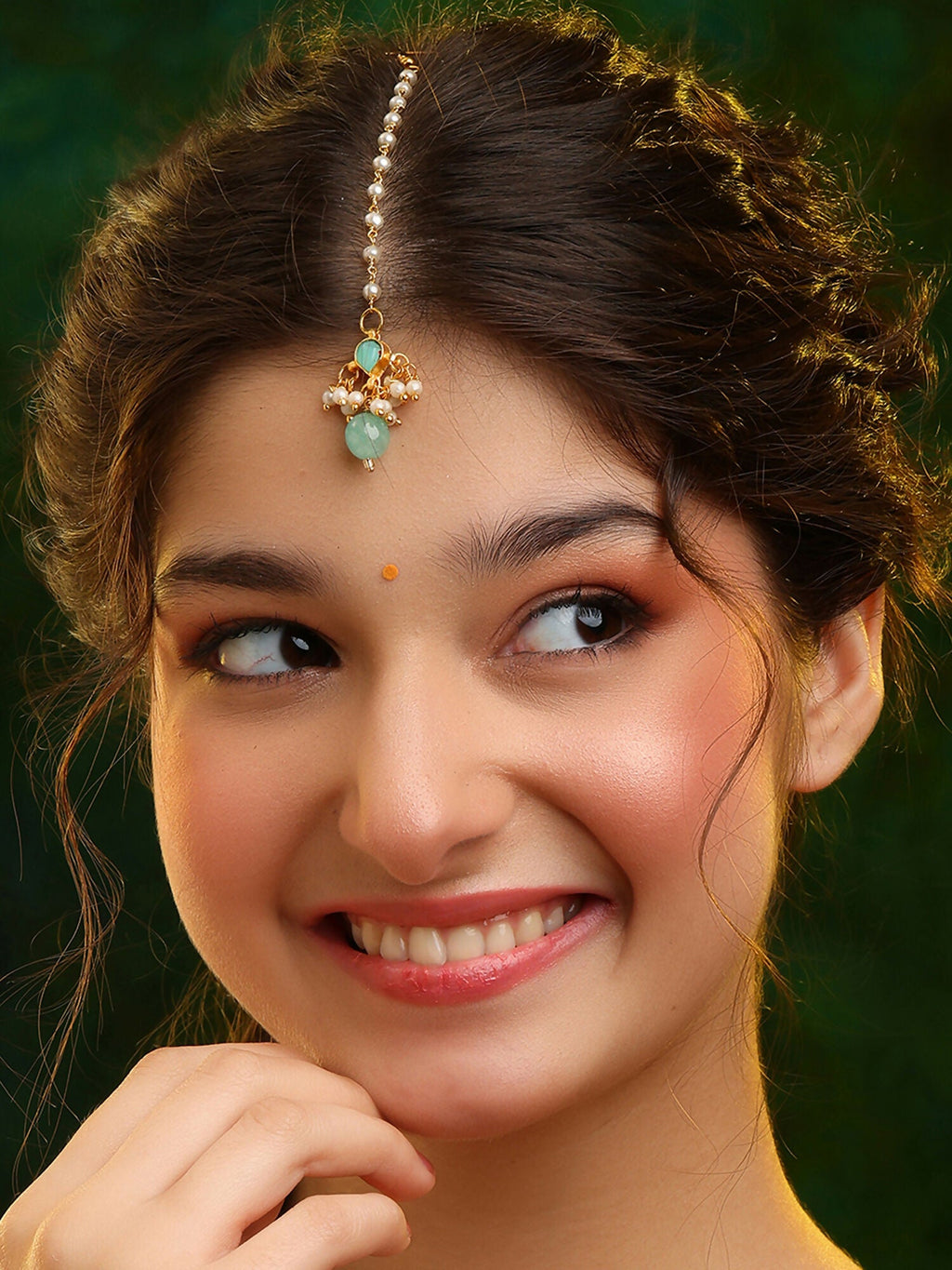Ruby Raang Starry Stone Maang Tikka | Grocsy