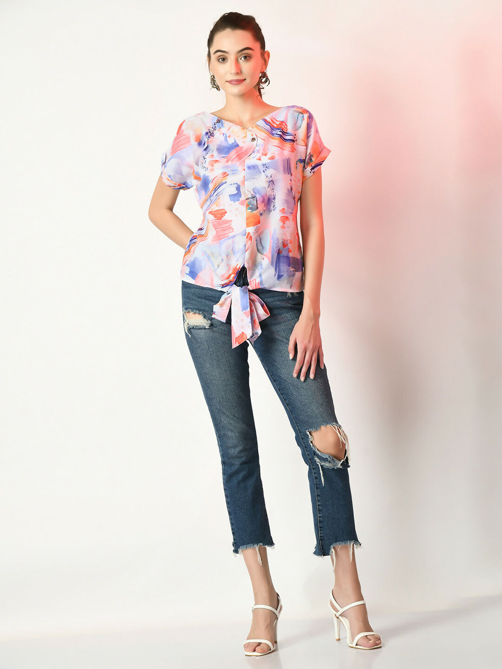 Myshka Women's Multi Printed Top | Grocsy
