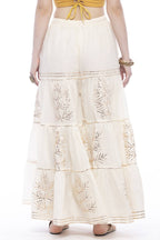 Mominos Fashion Cotton Off White Gotta Work Sharara For Girls | Grocsy