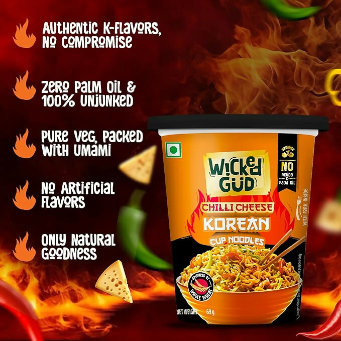 WickedGud Chilli Cheese Korean Instant Cup Noodles | Grocsy