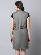 Even Apparels Grey Polywool Open Front Women's Long Coat BF496 | Grocsy