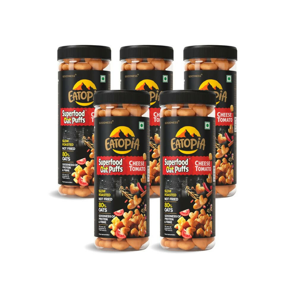Eatopia Superfoods Oat Puffs - Cheese Tomato | Grocsy