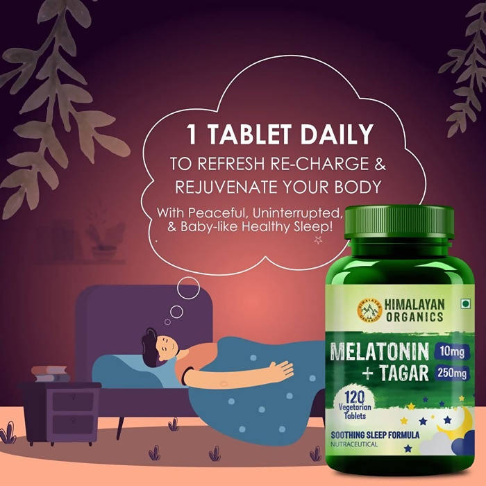 Himalayan Organics Melatonin 10 mg + Tagar 250 mg Tablets - Limited Time Offer - Swadesiicart