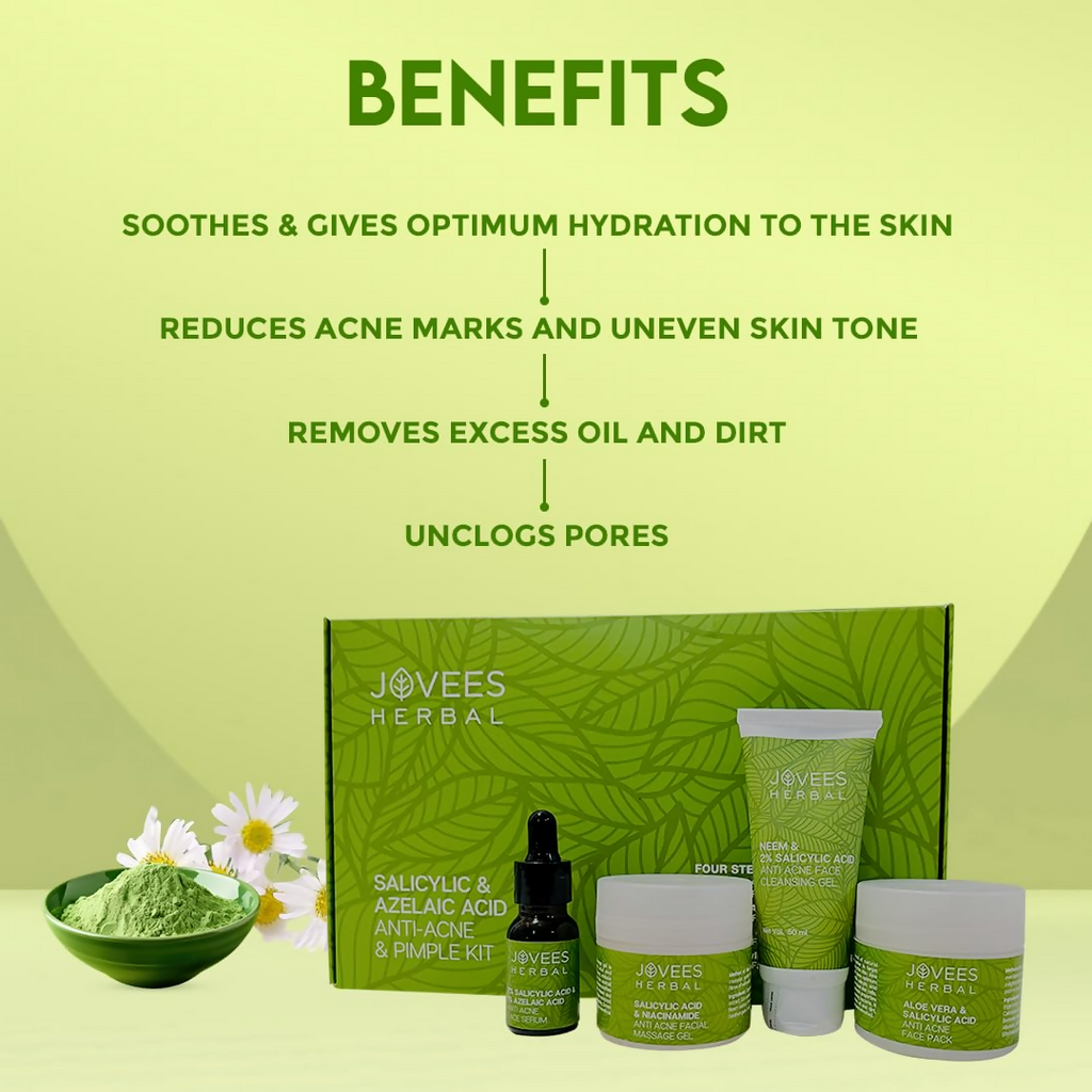 Jovees Salicylic & Azelaic Acid Anti-Acne & Pimple Facial Kit | Grocsy