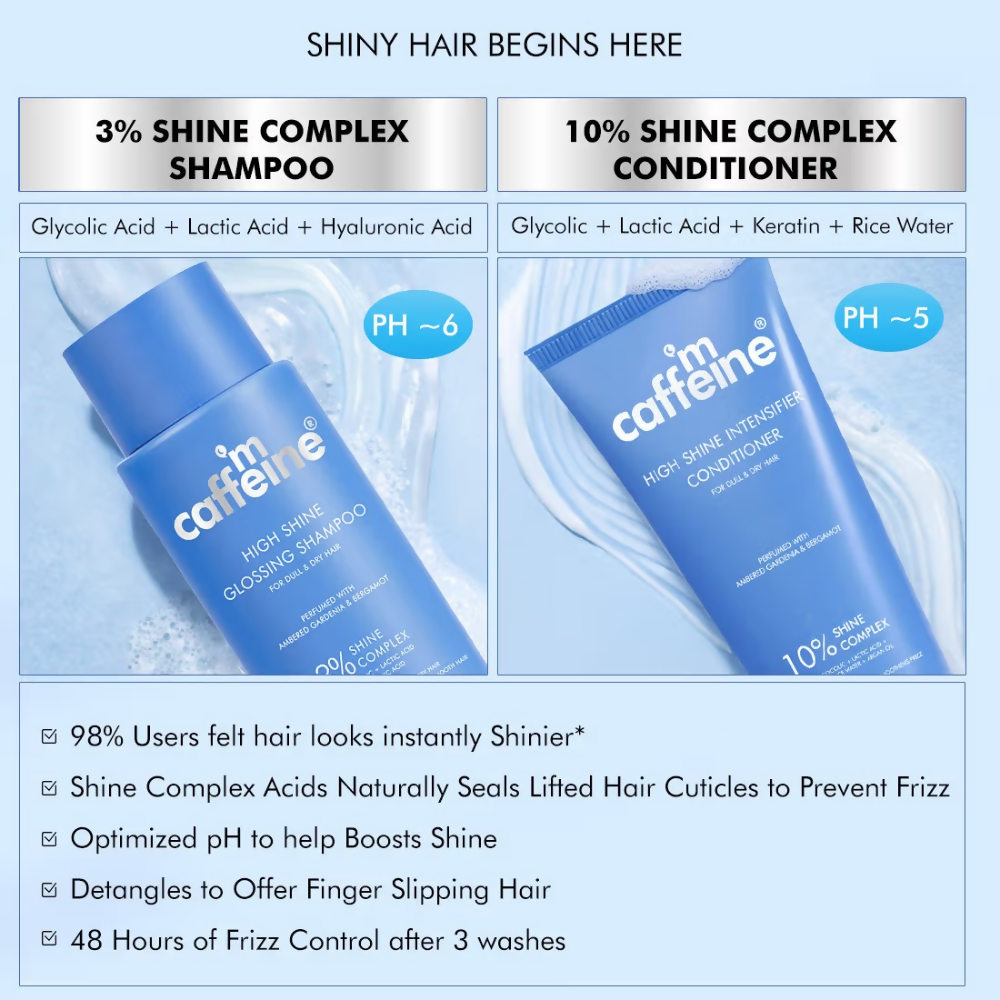 mCaffeine Glass Hair Wash Duo Shampoo & Conditioner | Grocsy
