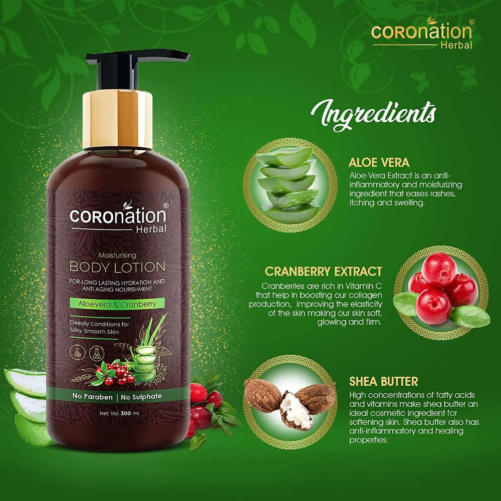 Coronation Herbal Aloevera & Cranberry Body Lotion | Grocsy