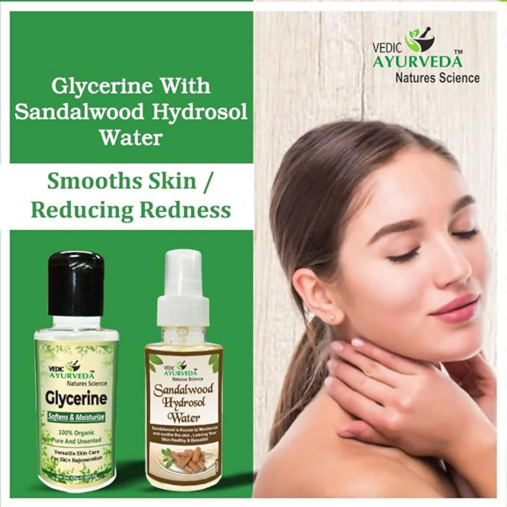 VedicAyurveda Glycerine & Sandalwood Hydrosol Water | Grocsy