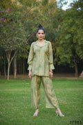 Women's Casual Fashionable Mahendi Mull Cotton co-ord set - Anya | Grocsy