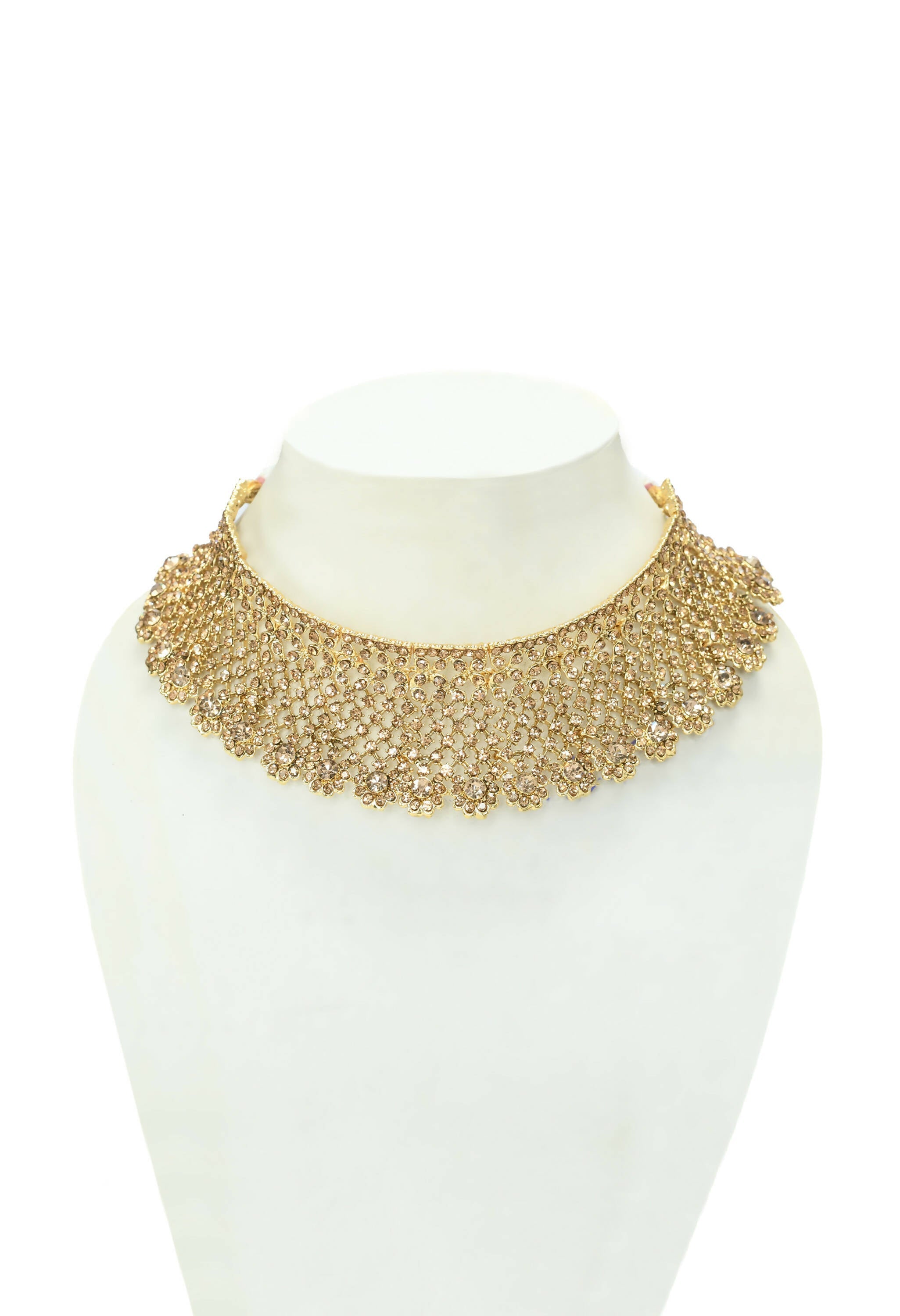 Mominos Fashion Johar Kamal Traditional Rajwadi Design Heavy Golden Color Choker Set | Grocsy