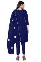 Blue Organza Silk Embroidered Work Unstitched Dress Material - Tanvi | Grocsy