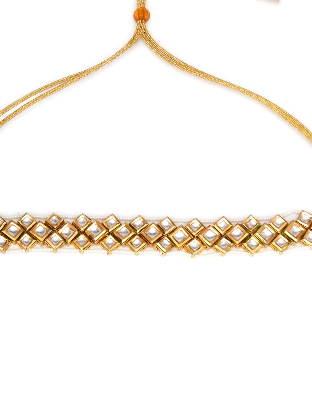 Kundan & Pearl Neckpiece (Gold) - Ruby Raang | Grocsy