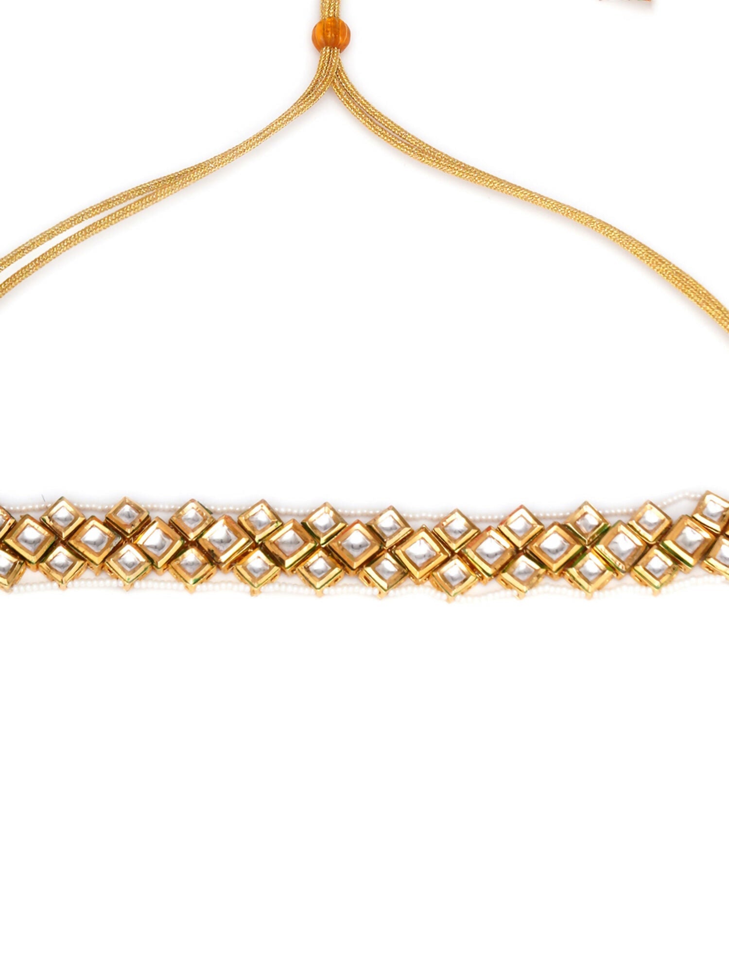 Kundan & Pearl Neckpiece (Gold) - Ruby Raang | Grocsy