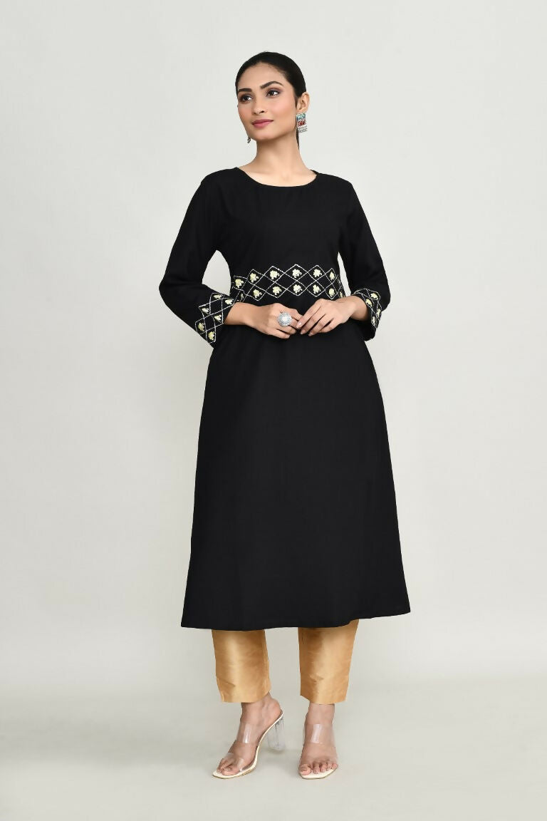 Joban Fashion Black Rayon Tunic | Grocsy