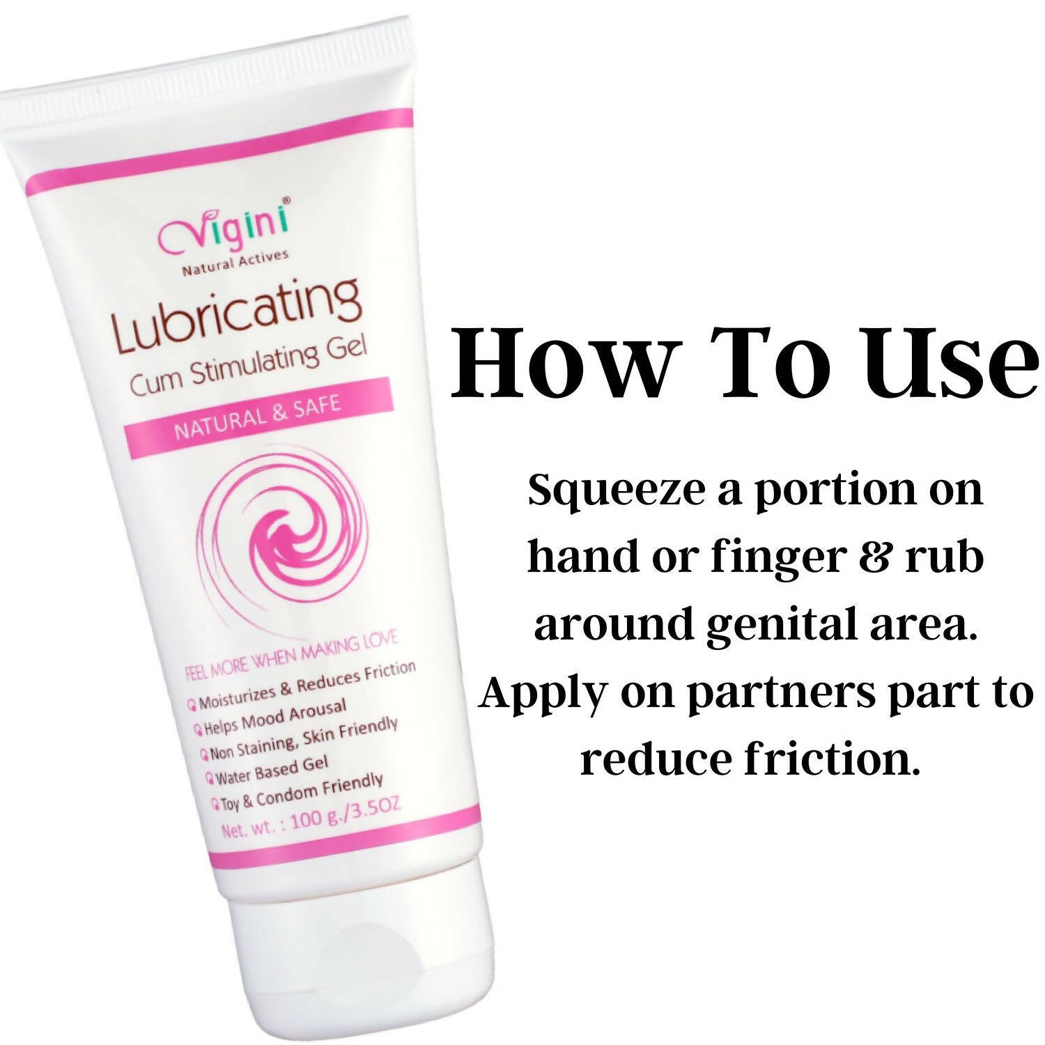 Vigini Natural Actives Vaginal Lubricant, Lubricating Cum Stimulating Lube Gel | Grocsy