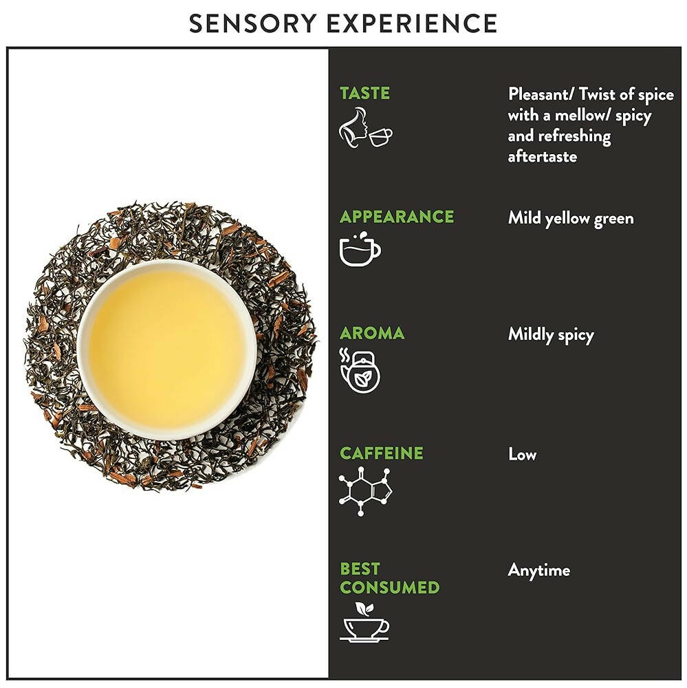 Teamonk Nilgiris Taizen Cinnamon Green Tea Leaves (50 Cups) | Grocsy
