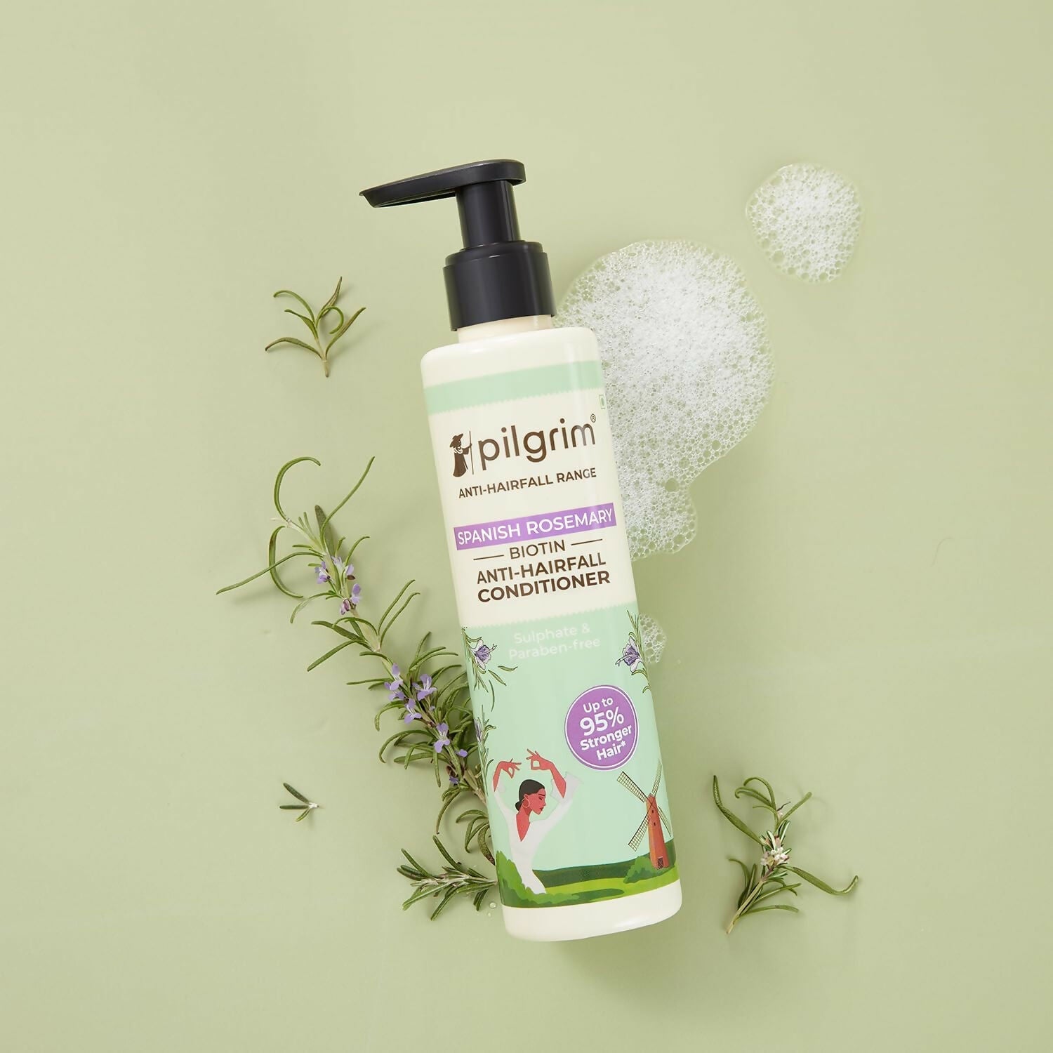 Pilgrim Spanish Rosemary & Biotin Anti Hairfall Conditioner For Reducing Hair Loss & Breakage | Grocsy