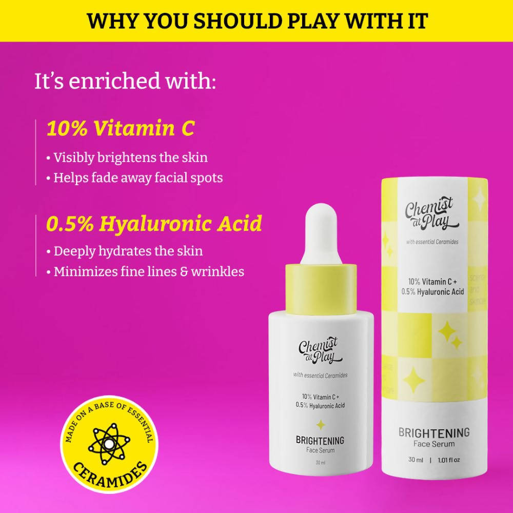 Chemist at Play 10% Vitamin C Skin Brightening Face Serum For Combination Skin | Grocsy