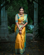 Arfa Fashion House Mustered With Contrast Border Lichi Silk Jacquard Work Saree | Grocsy