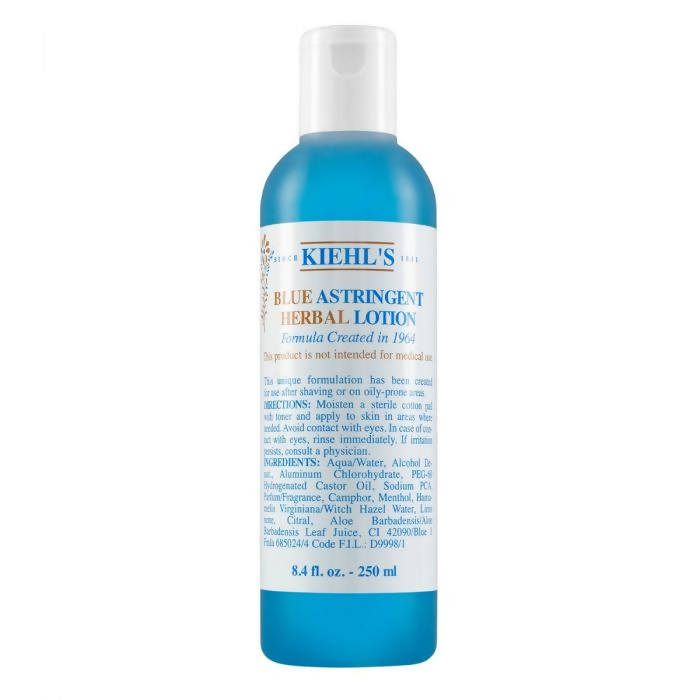 Kiehl's Blue Astringent Herbal Lotion A Unique Facial Toner For Oily Skin | Grocsy