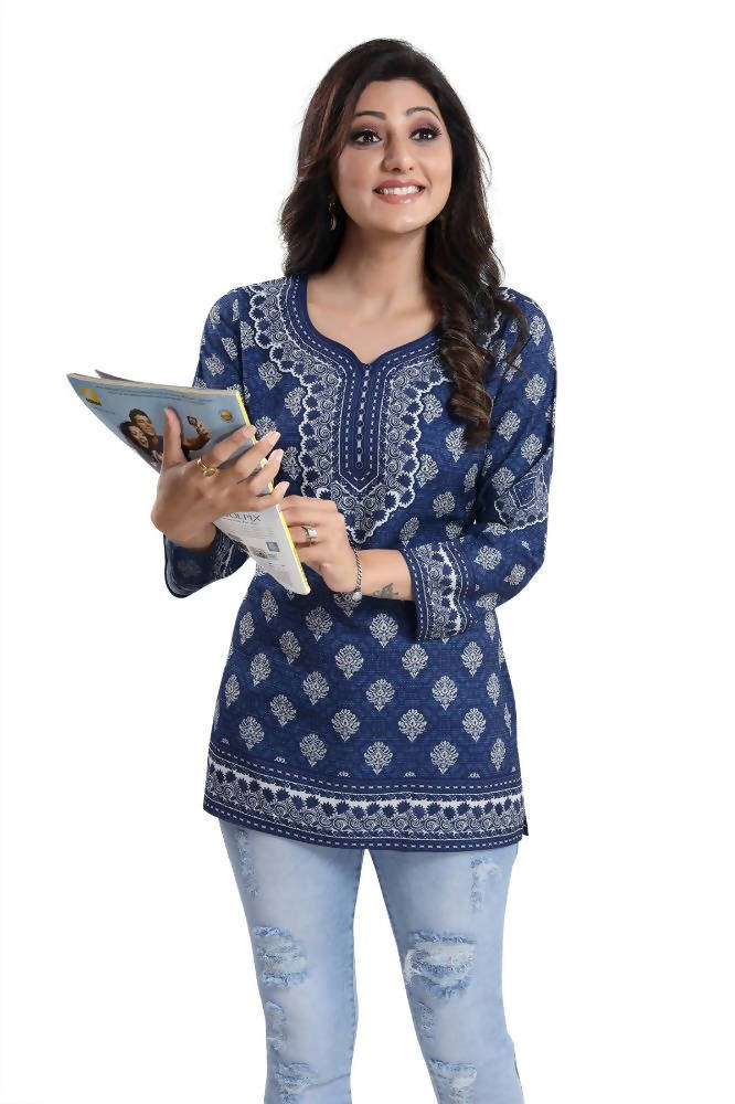 Snehal Creations Bright as Summer Cool Printed Tunic Top | Grocsy