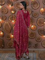 Teeya Creation Rani Color Chinon Silk Functional Wear Trending Kurti | Grocsy