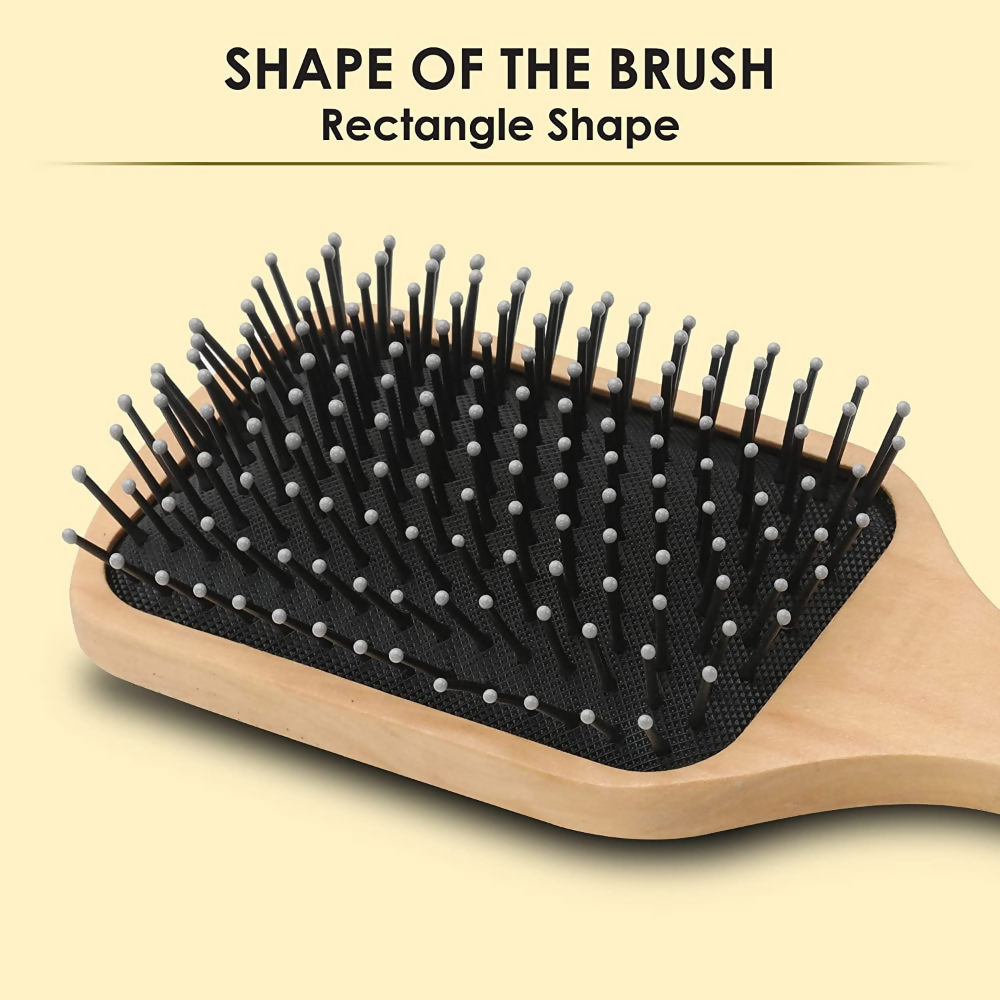 Bronson Professional Wooden Paddle Hair Brush With Strong & Flexible Nylon Bristles | Grocsy
