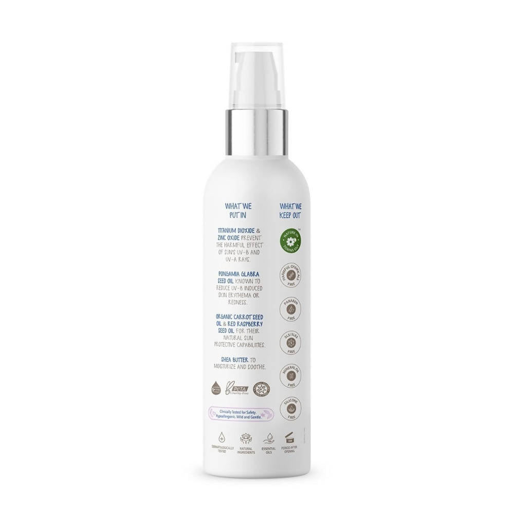 The Moms Co Waterproof SPF 50+ Natural Mineral Based Baby Sunscreen For UV-A & UV-B Protection | Grocsy