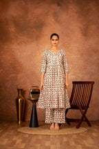 Joban Fashion Red Green Hand Block Printed Cotton Suit Set | Grocsy