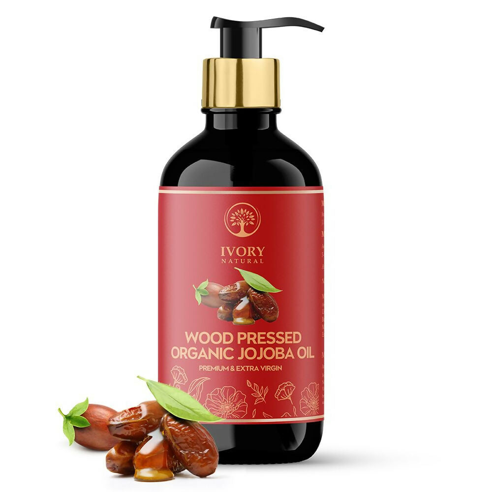Ivory Natural Wood Pressed Organic Jojoba Oil Premium & Extra Virgin For Smooth Dry Skin, Avoid Flakiness, & Improve Skin Elasticity | Grocsy