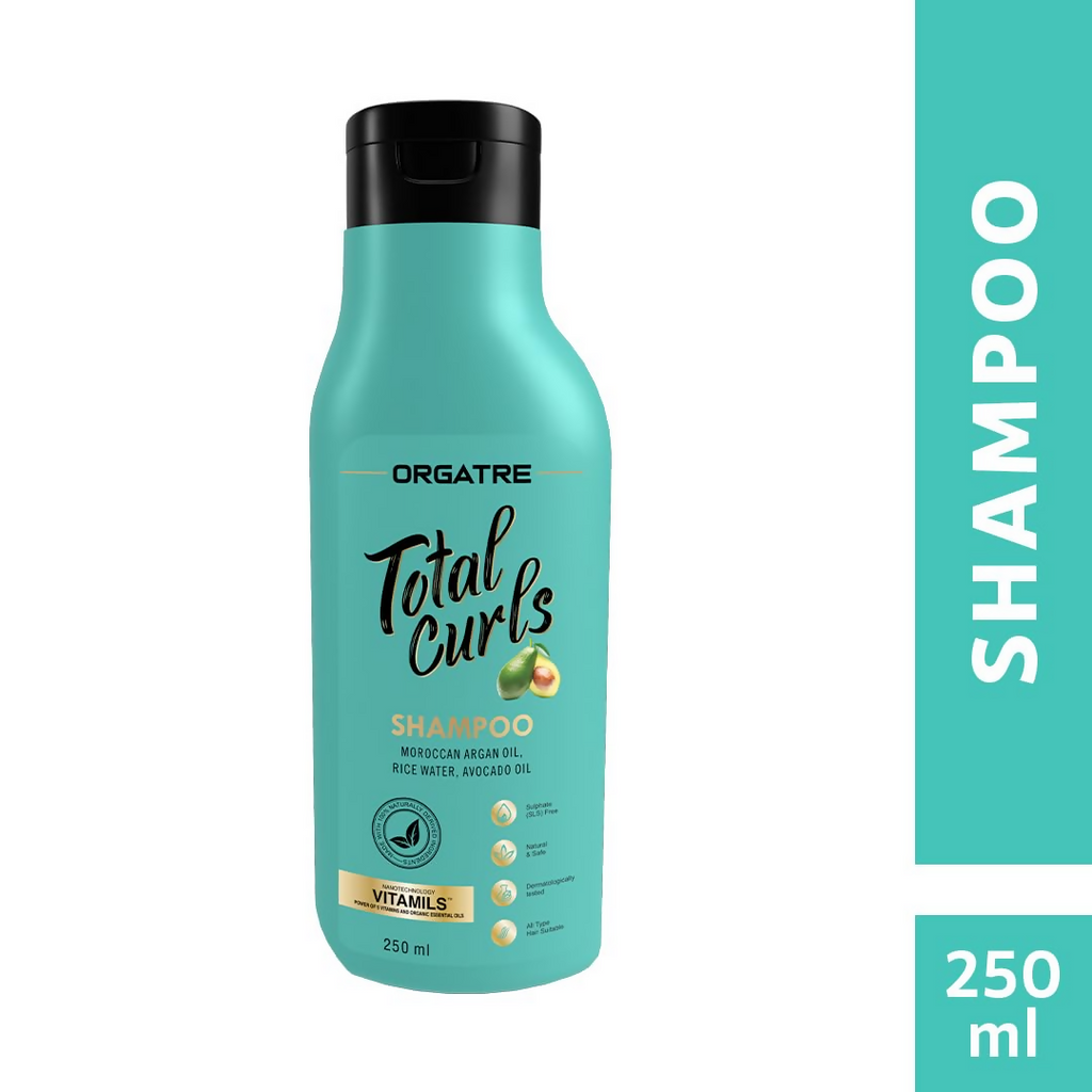 Orgatre Total Curls Shampoo With Rice Water, Argan Oil For Curly Hairs | Grocsy