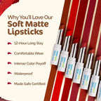 Mamaearth Soft Matte Long Stay Lipstick - Ruby Red | Grocsy