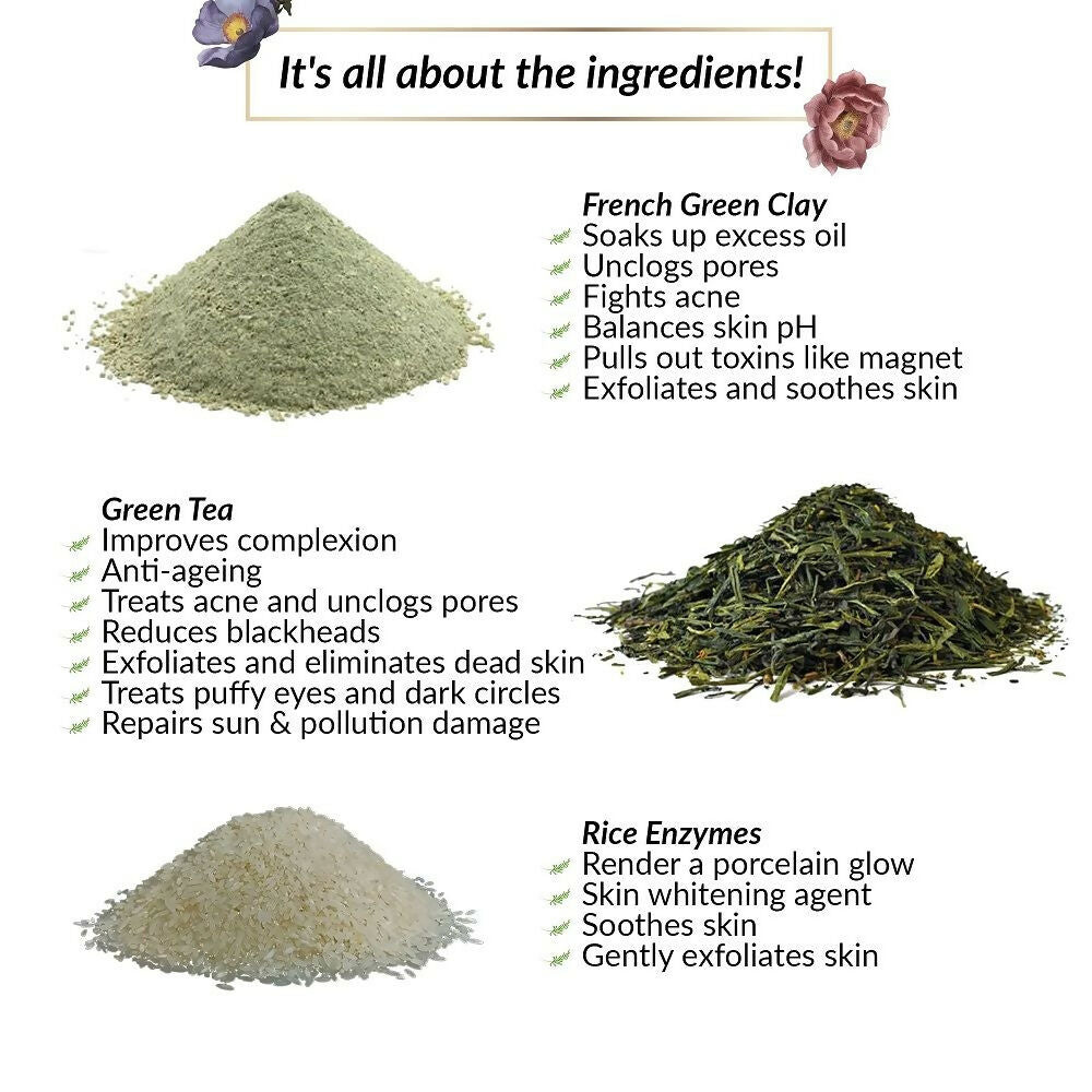 Matra French Green Clay Mask With Green Tea & Rice Enzymes | Grocsy