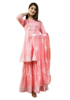 Vamika Gota Patti Work Rayon Peach Party Wear/Casual Wear Kurta Set/Suit | Grocsy