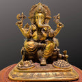 Brass Sitting Ganesha Statue | Grocsy