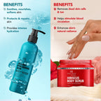 Botanic Hearth Jojoba Hyaluronic Bobywash & Hibiscus Scrub Combo | Grocsy